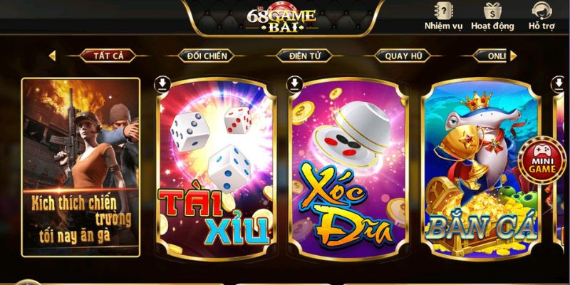 Kho game đẳng cấp có tại cổng game chất lượng 68 game bài