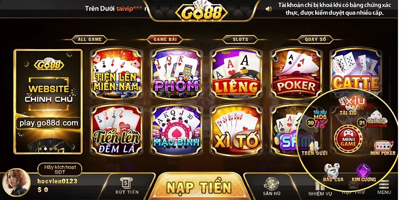 Tải Go88 để trải nghiệm đa dạng các tựa game