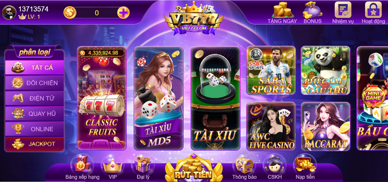 Casino đổi thưởng nhiều thể loại khác nhau tại vb777