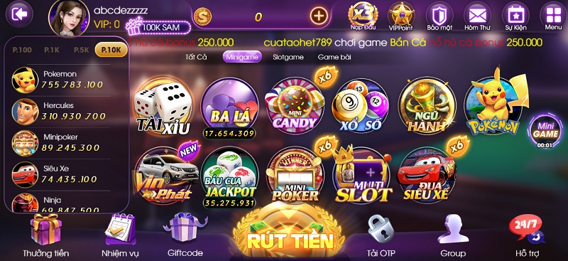 Chơi minigame độc đáo rinh về thật nhiều tiền thưởng tại Sam86