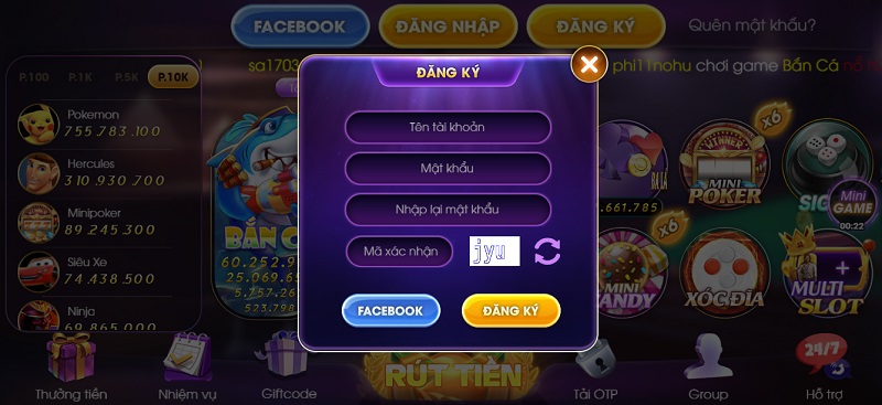 Đăng ký trở thành hội viên tân thủ của cổng game Sam86