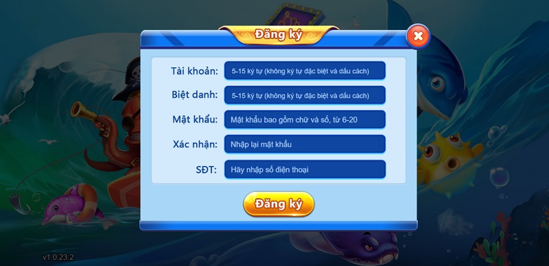 Khởi tạo tài khoản mới cực dễ tại cổng game bắn cá Bancah5