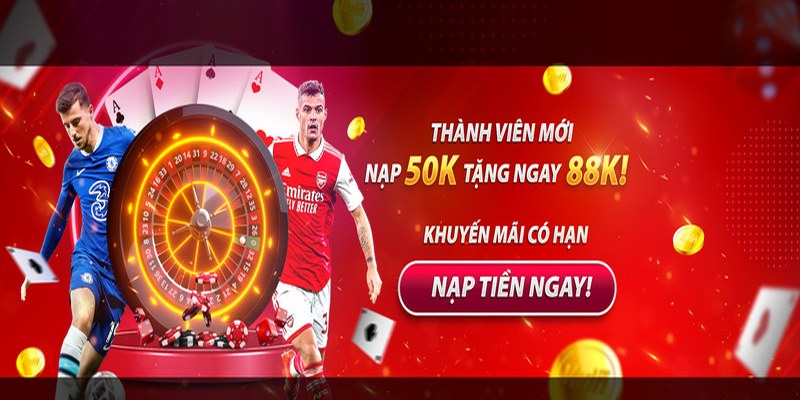 Sân chơi mang đến mức khuyến mãi từ 50k đến 4 triệu đồng cho nạp tiền lần đầu